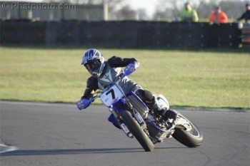 Racing the UK winter supermoto series for the WIRE Yamaha UK team 2003